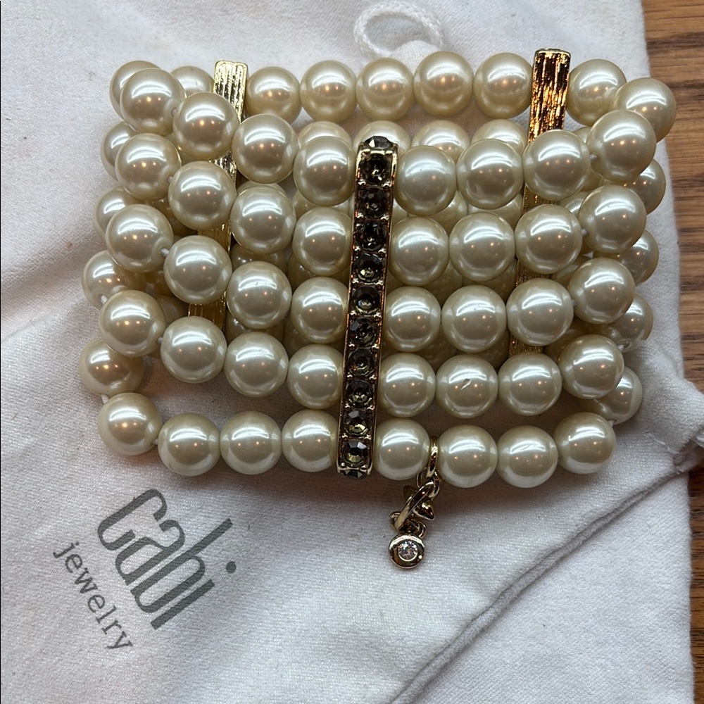 CAbi Pearl Bracelet with Gold Accents